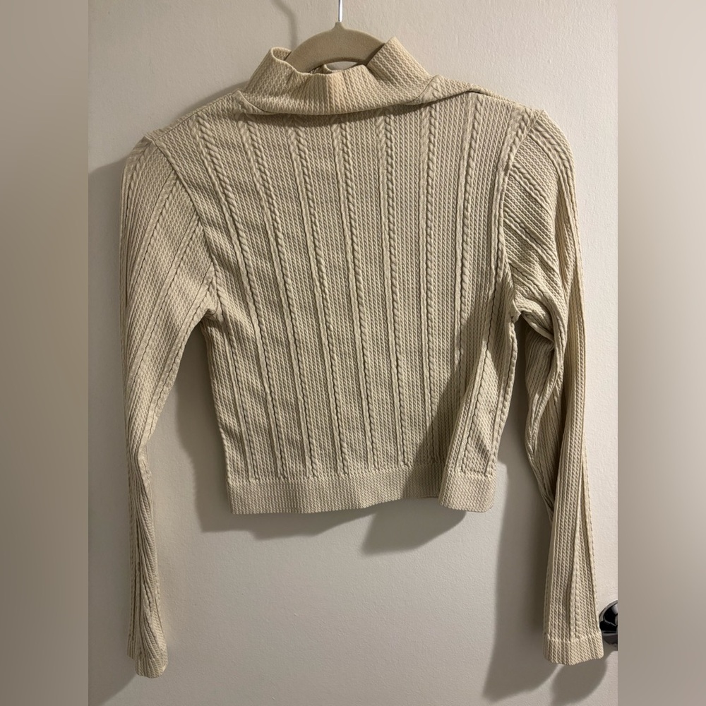 Mango Cream Turtleneck Top